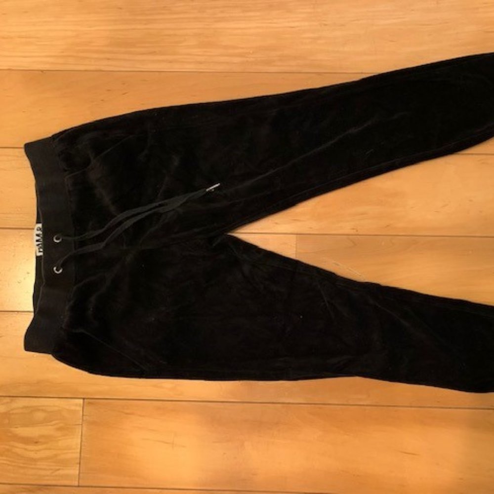 PAM & GELA Black Velour Skinny Sweat Pants